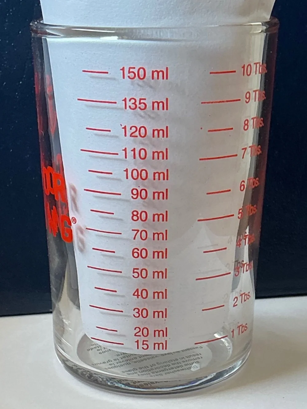 NWT Anchor Hocking 5 oz Glass Measuring Cup Tumbler Mini Liquid Measure Red